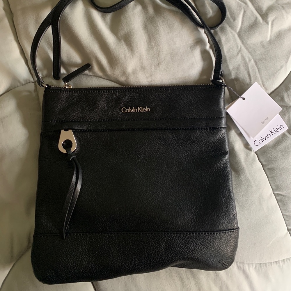 NWT Black Leather Calvin Klein Smaller Purse/Bag